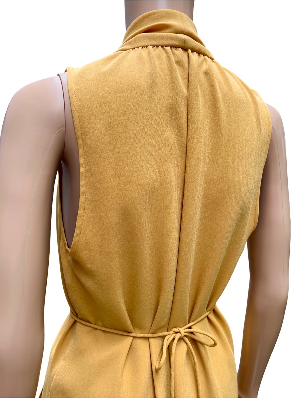Wilfred Aritzia Draped Pocket Mini Dress Mustard yellow S-L - Picture 7 of 9
